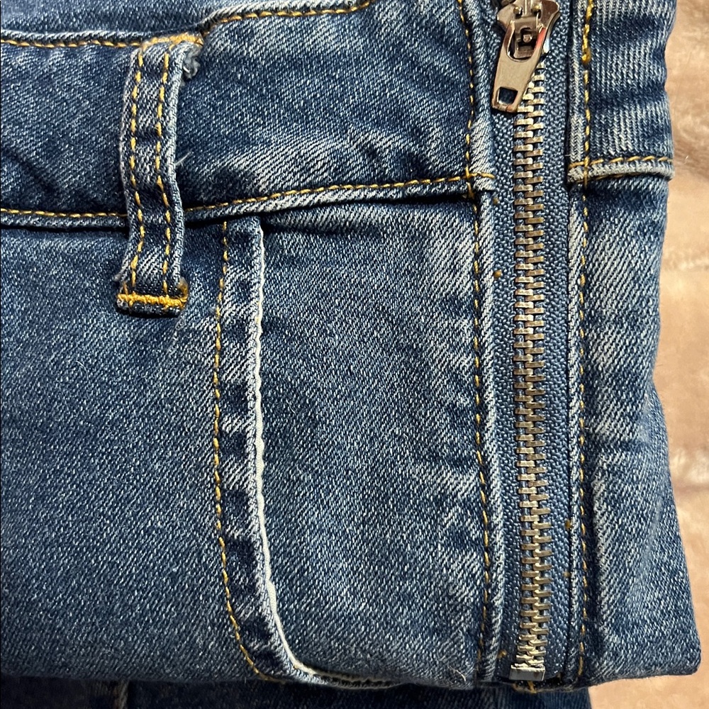 Vici Dark Blue Denim Flared Overalls in Small - Picture 12 of 12
